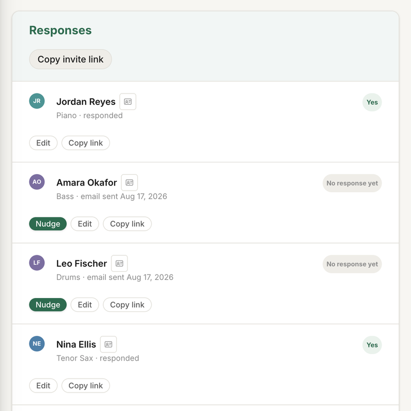 Responses UI
