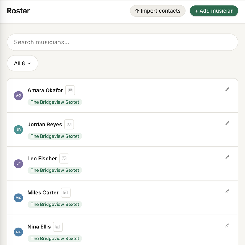 Roster UI